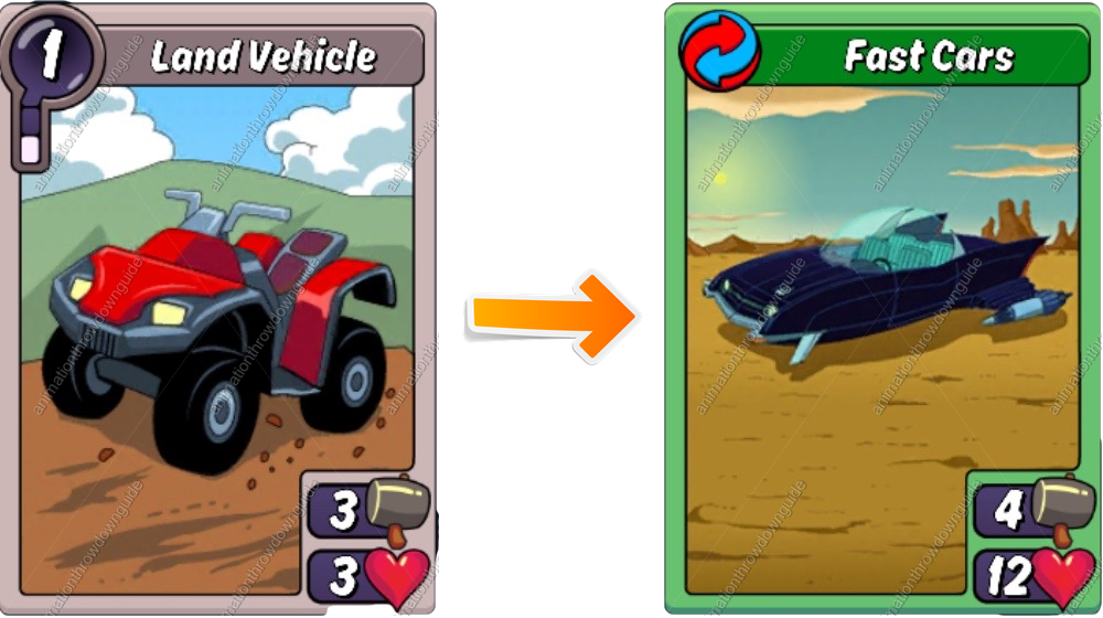 Vehicle Evolution Game Cards PNG image