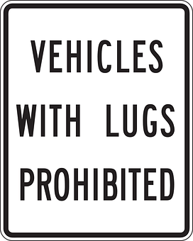 Vehicles With Lugs Prohibited Sign PNG image