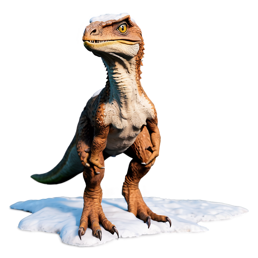 Velociraptor In Snow Png 06202024 PNG image