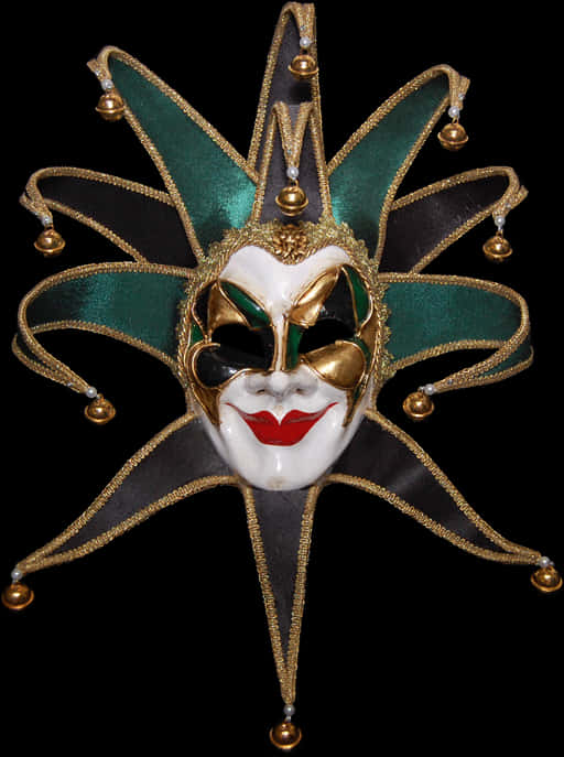 Venetian Jester Mask Ornate Design PNG image