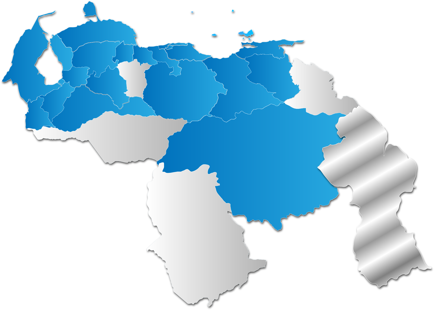 Venezuela Administrative Divisions Map PNG image