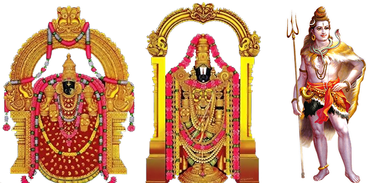 Venkateswara Deity Triptych PNG image