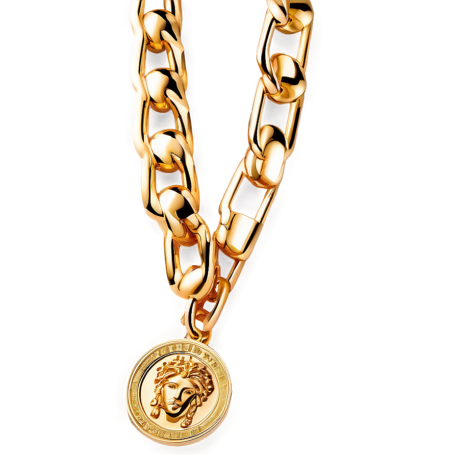 Versace Gold Chain Png 06202024 PNG image