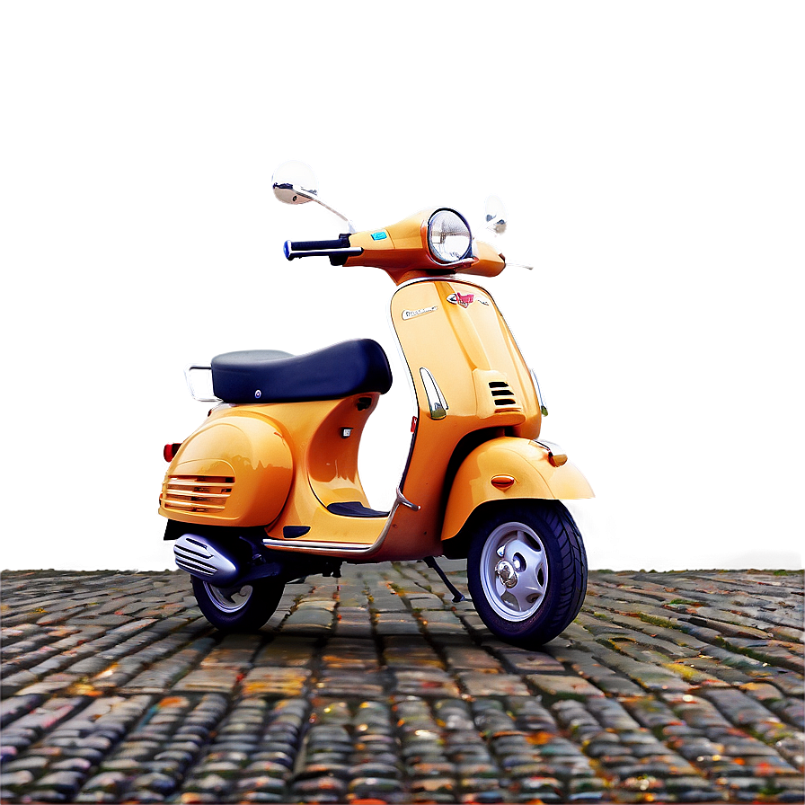 Vespa On Cobblestone Street Png 06252024 PNG image