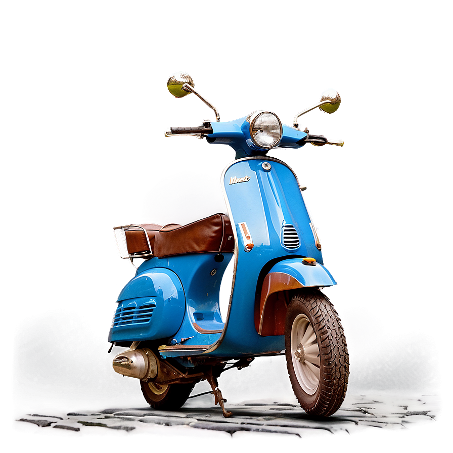 Vespa On Cobblestone Street Png Ghc PNG image