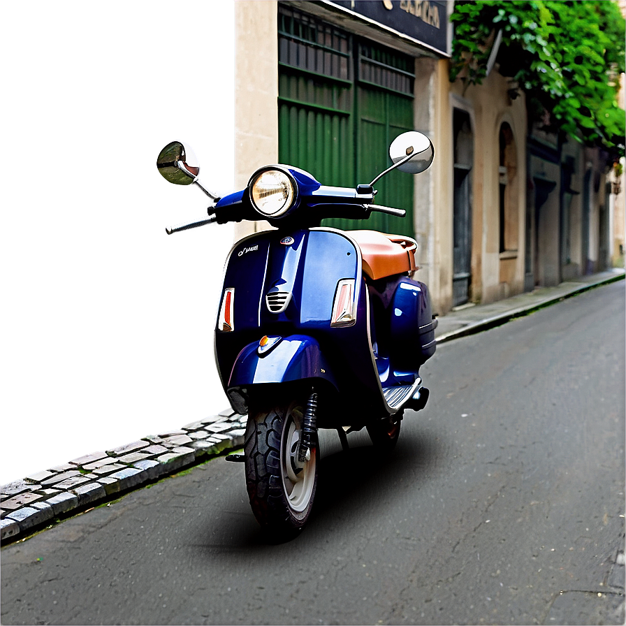 Vespa On Cobblestone Street Png Nrx29 PNG image