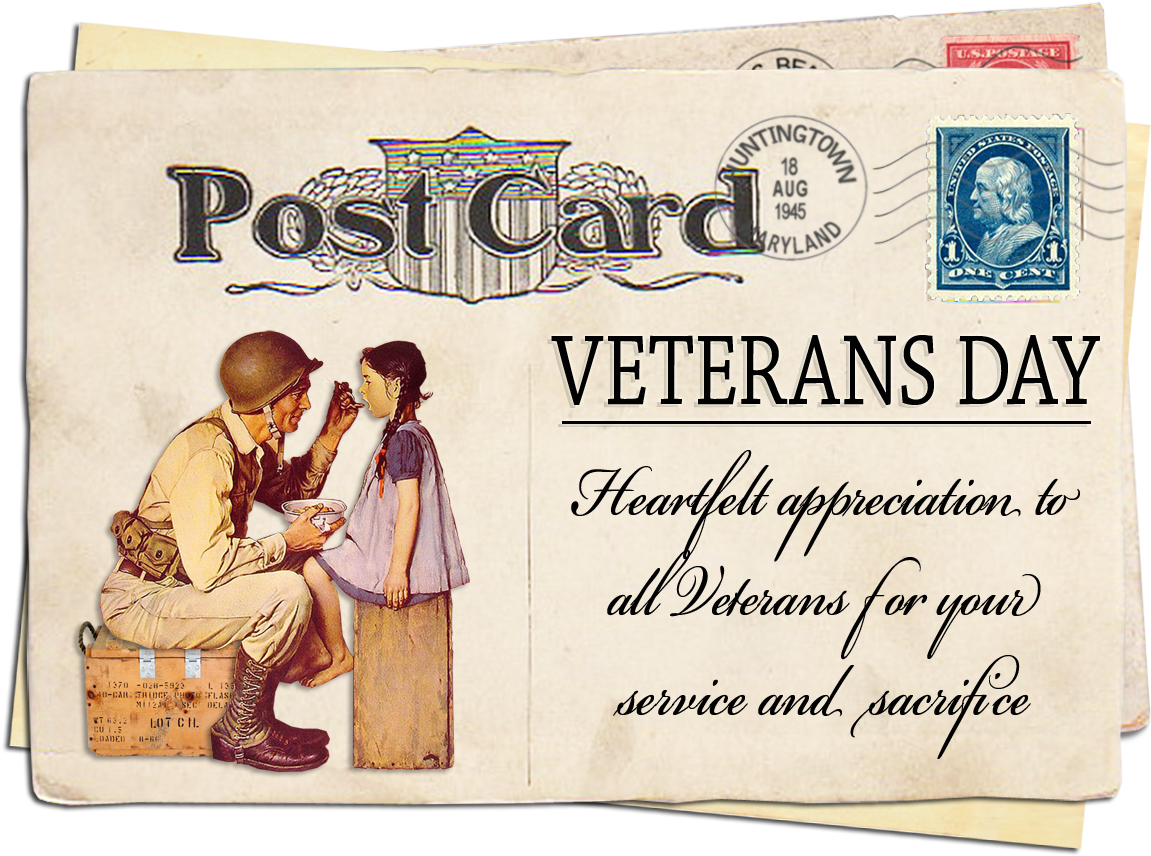 Veterans Day Appreciation Postcard PNG image