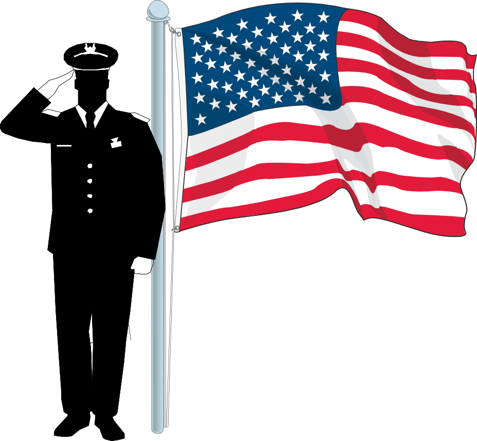 Veterans Day Salutewith American Flag PNG image