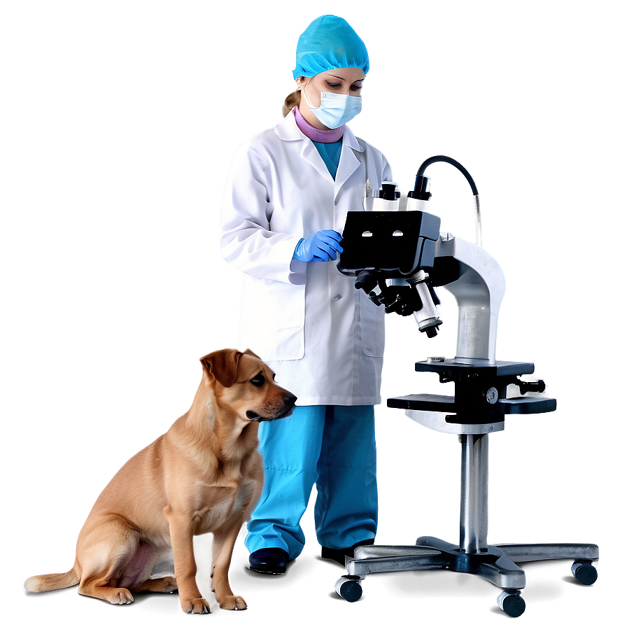 Veterinarian With Microscope Png Vew22 PNG image