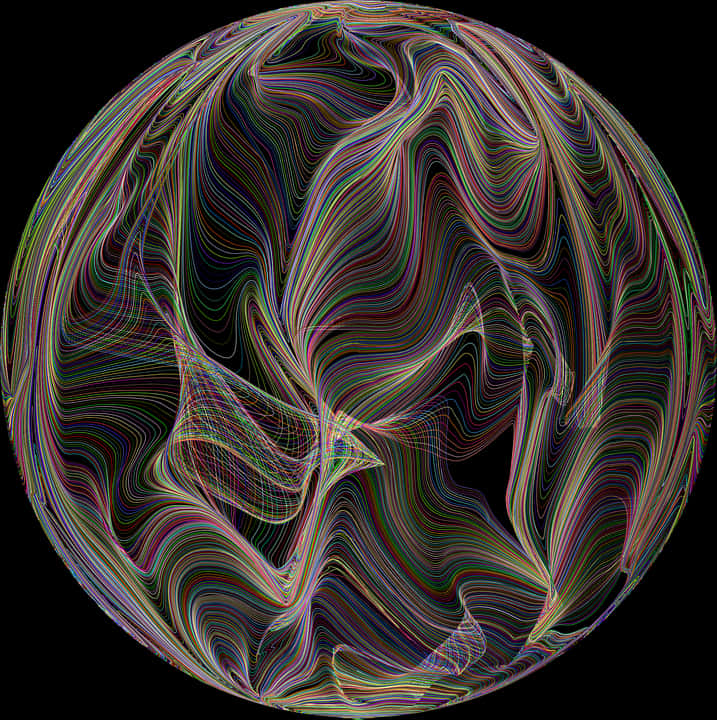 Vibrant Abstract Sphere PNG image