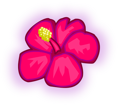 Vibrant Animated Hibiscus Flower PNG image