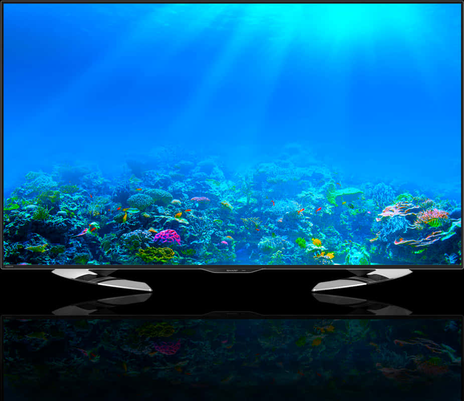 Vibrant Aquarium Displayon L E D T V PNG image