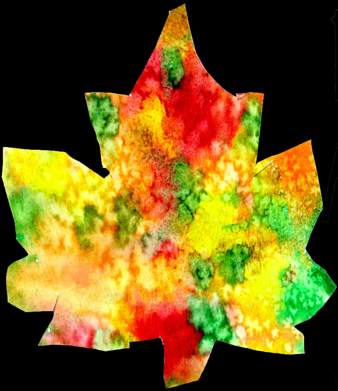 Vibrant_ Autumn_ Leaf_ Artwork PNG image