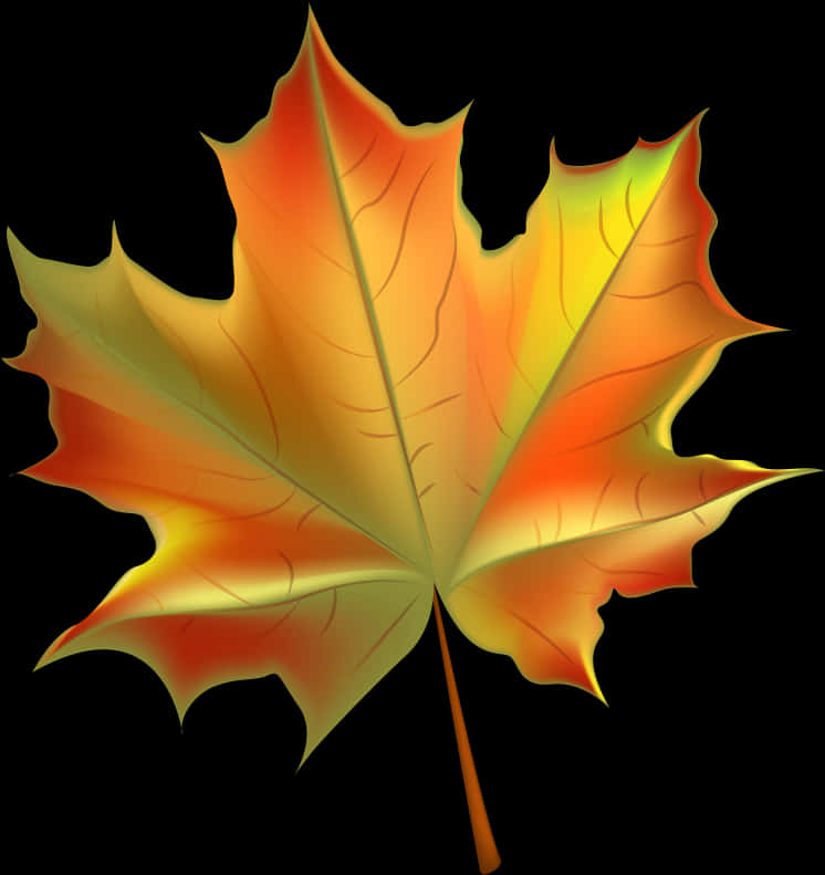 Vibrant Autumn Maple Leaf PNG image