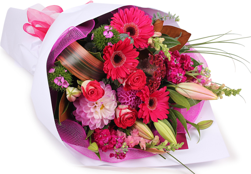 Vibrant Birthday Flower Bouquet PNG image