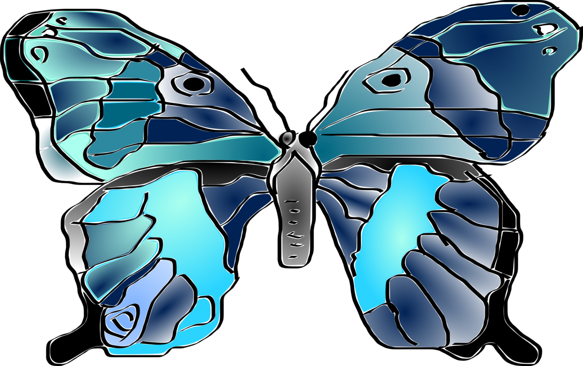 Vibrant Blue Butterfly Illustration PNG image
