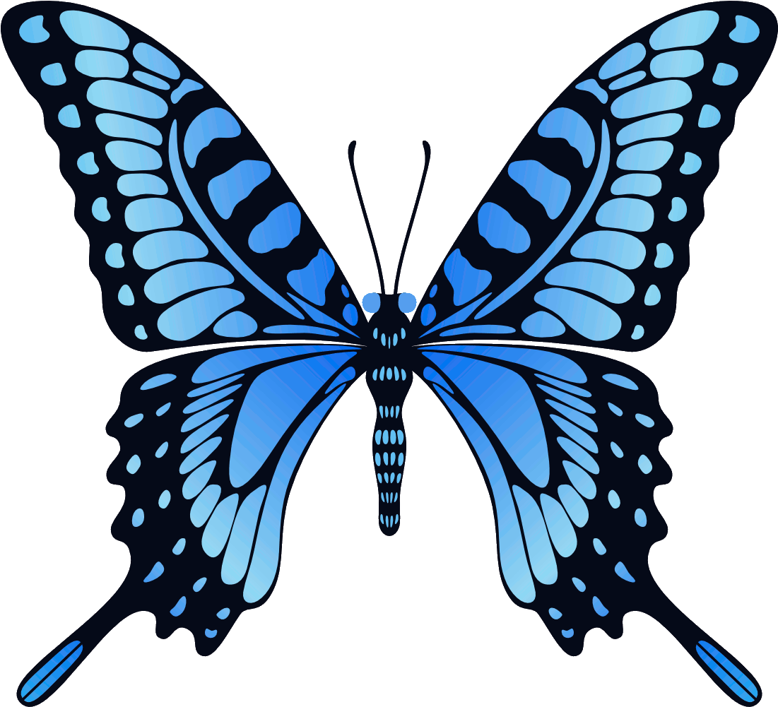 Vibrant Blue Butterfly Illustration PNG image