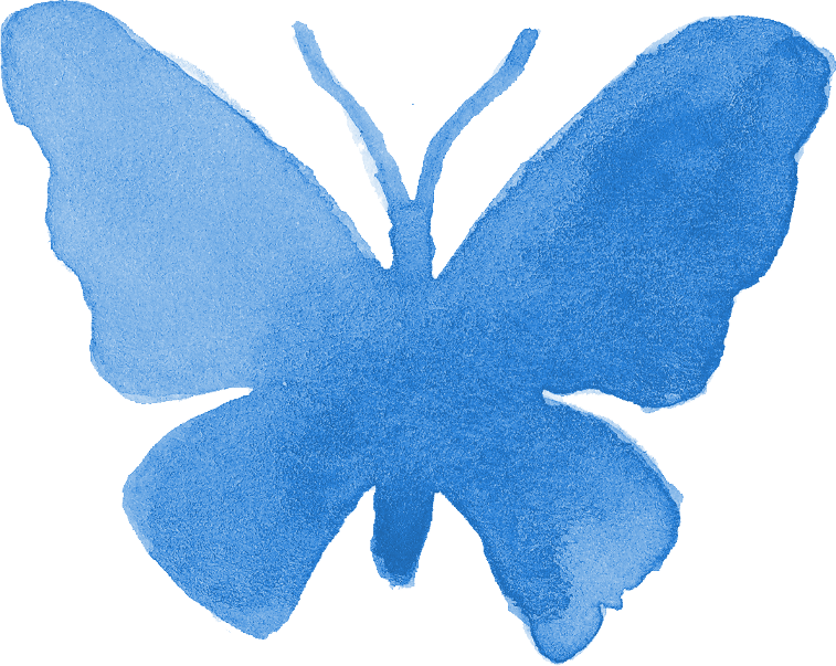 Vibrant Blue Butterfly Silhouette PNG image