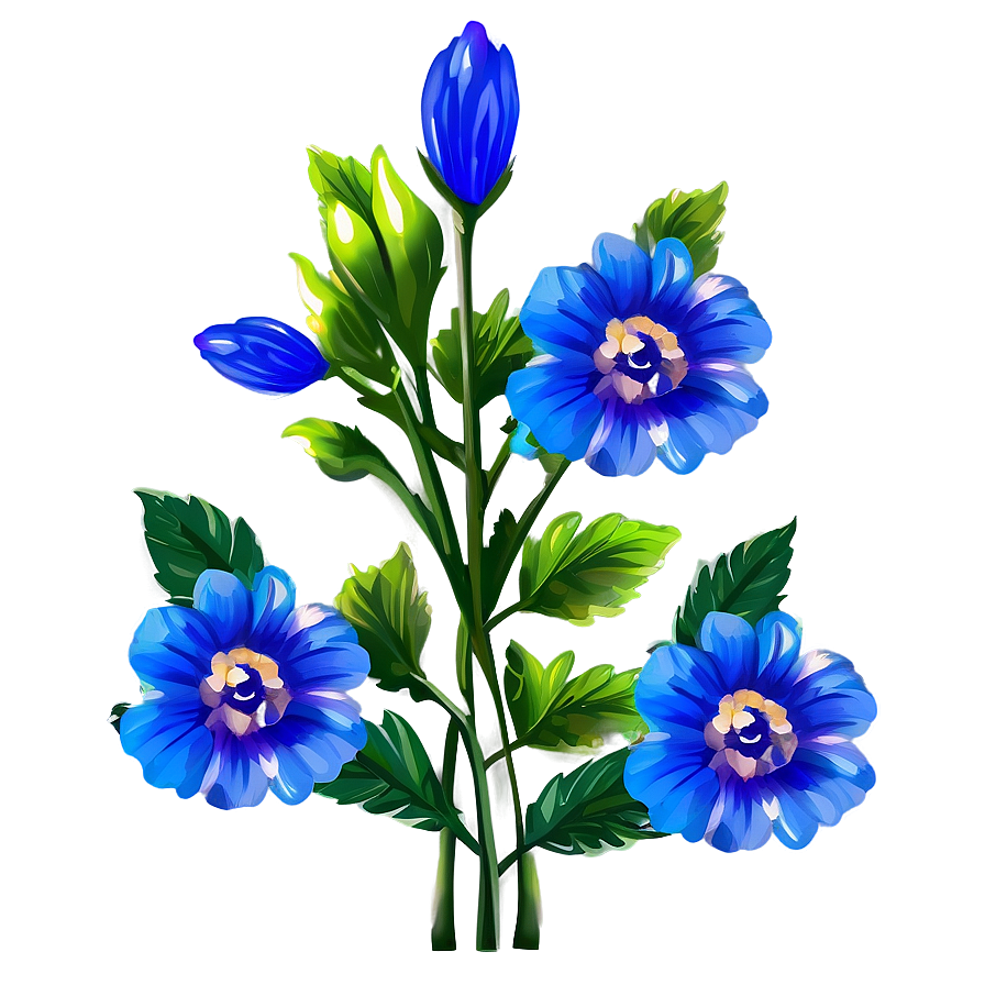 Vibrant Blue Flower Png 05242024 PNG image