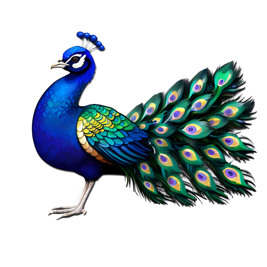 Vibrant Blue Peacock Png 14 PNG image