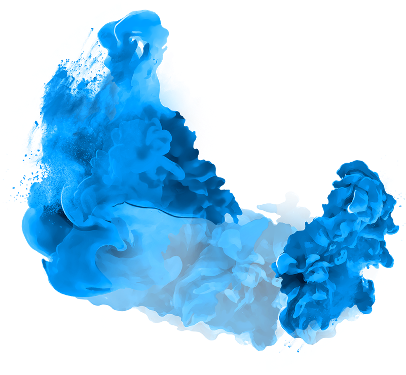 Vibrant Blue Smoke Plume PNG image