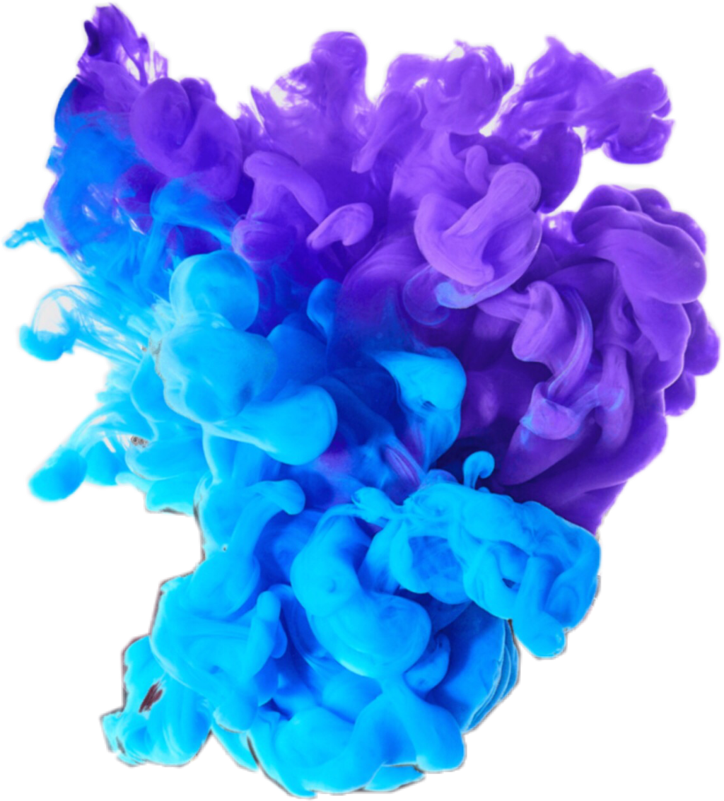 Vibrant Blueand Purple Smoke Plumes PNG image