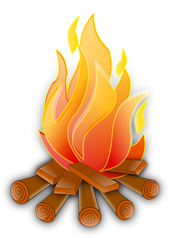 Vibrant Campfire Illustration PNG image