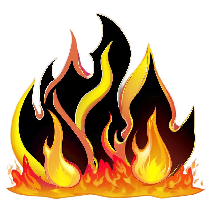 Vibrant Cartoon Fire Png Gjm PNG image