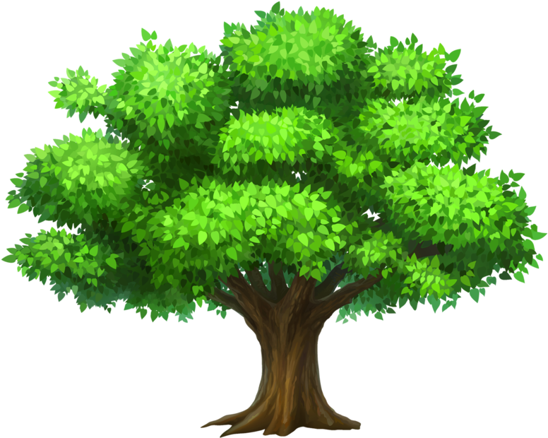 Vibrant Cartoon Forest Tree PNG image