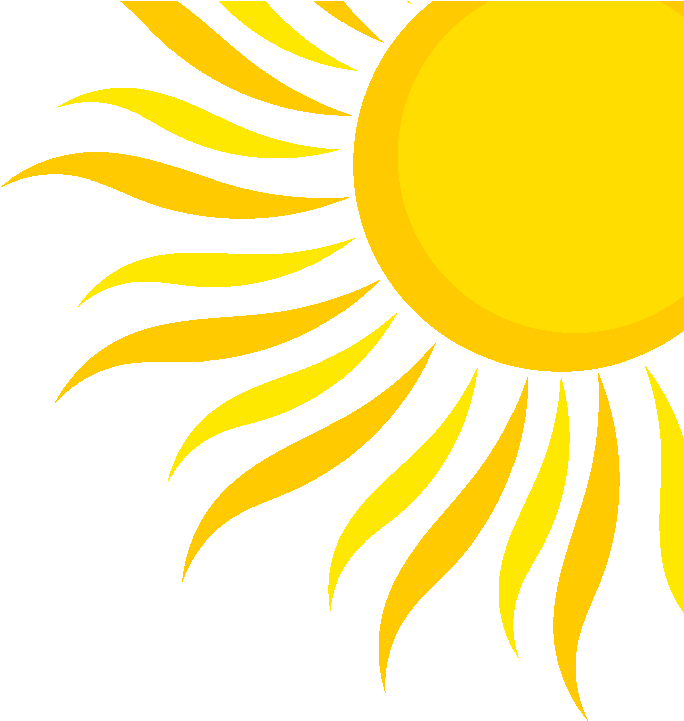 Vibrant Cartoon Sun Illustration PNG image