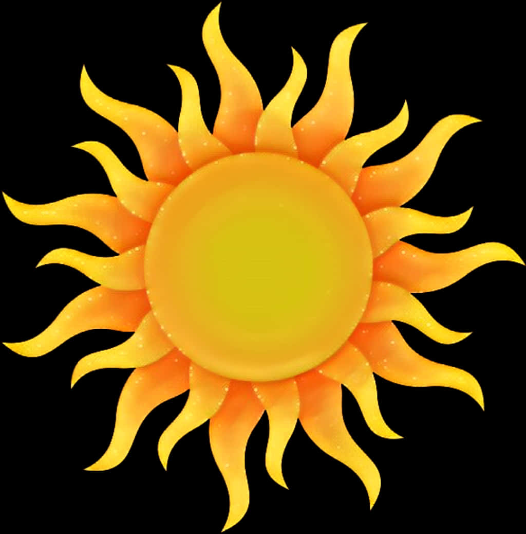 Vibrant Cartoon Sun Transparent Background PNG image