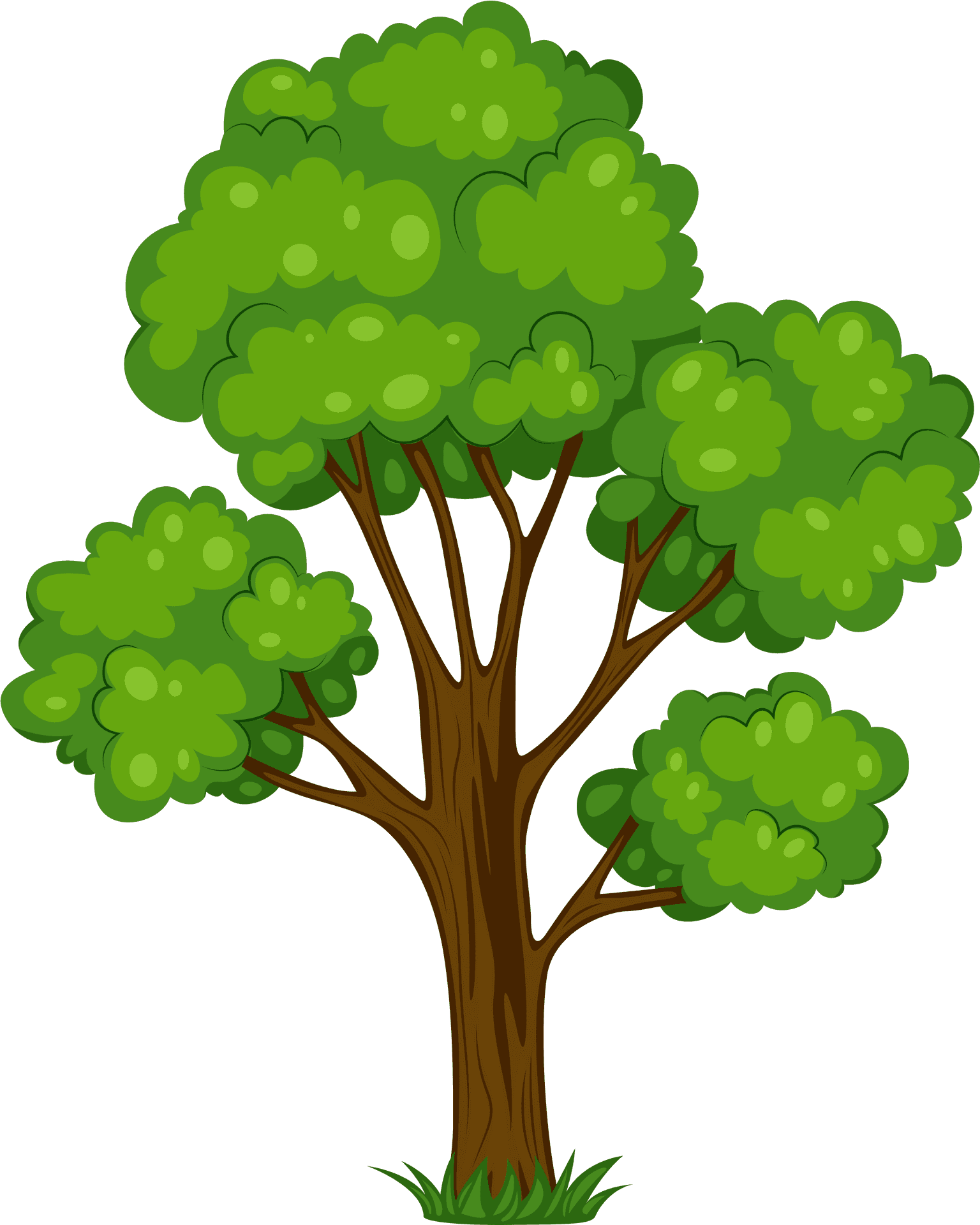 Vibrant Cartoon Tree PNG image