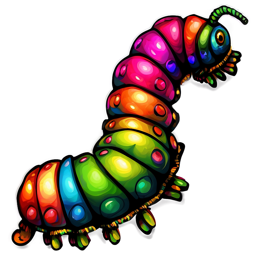 Vibrant Caterpillar Drawing Png 05232024 PNG image