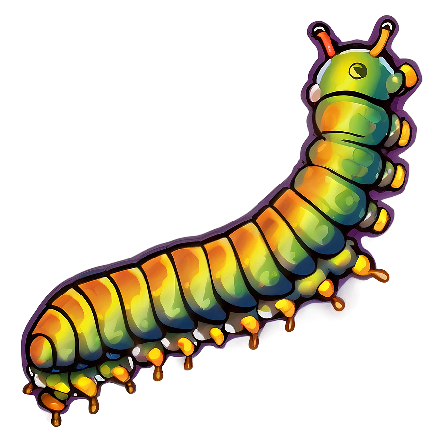 Vibrant Caterpillar Drawing Png Ffc PNG image