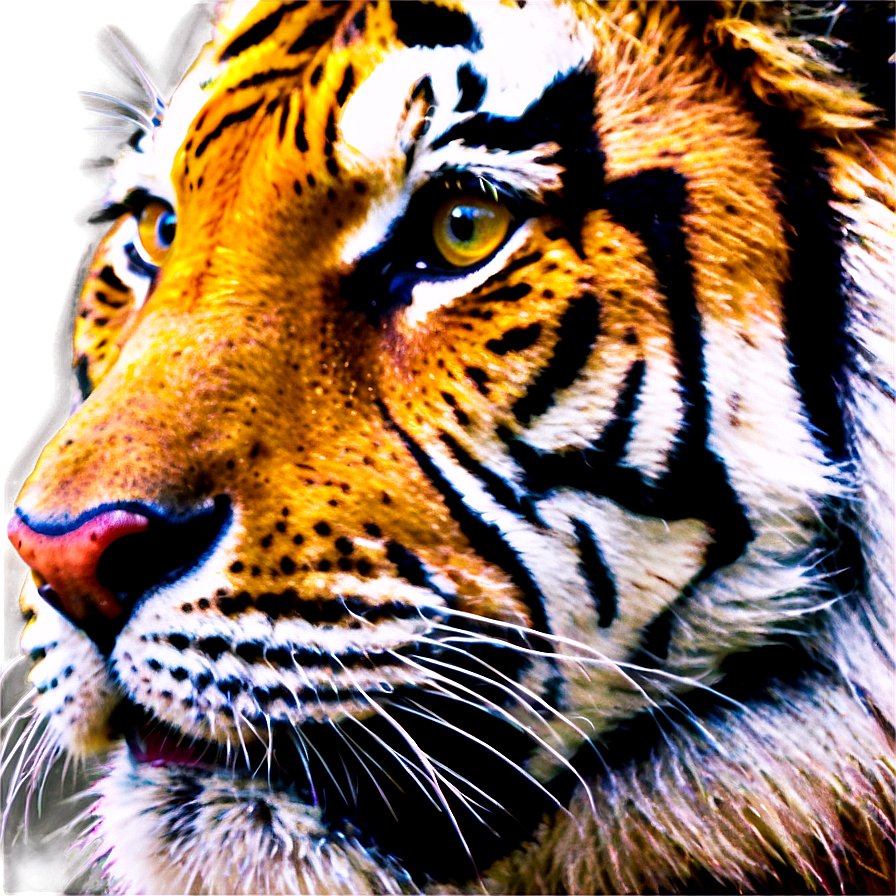 Vibrant Colored Tiger Face Png 06252024 PNG image