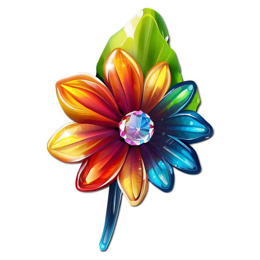 Vibrant Crystal Flower Png Gvb PNG image