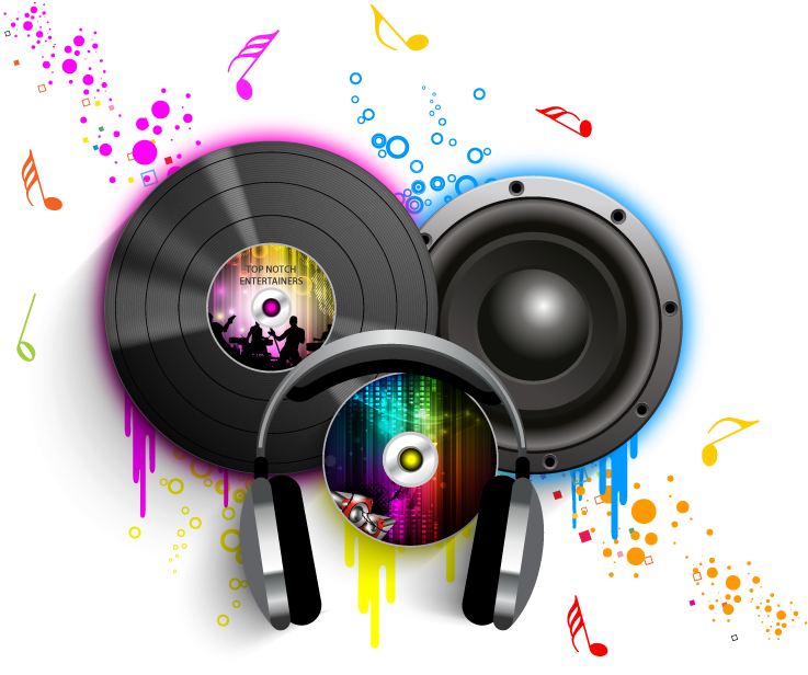 Vibrant D J Equipment Music Concept PNG image