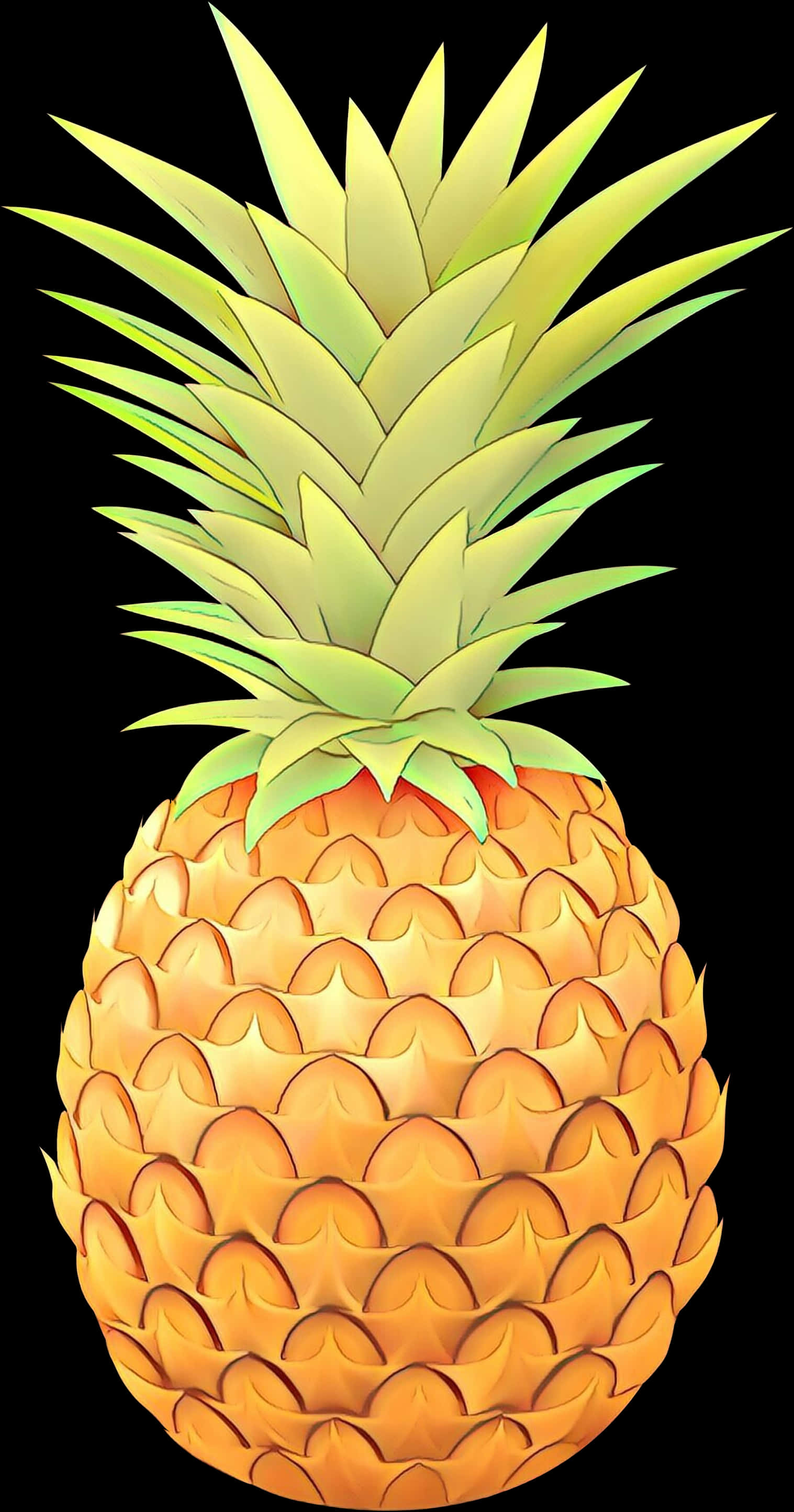 Vibrant Digital Pineapple Art PNG image