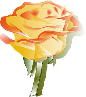 Vibrant Digital Rose Art PNG image