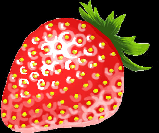 Vibrant Digital Strawberry Art PNG image