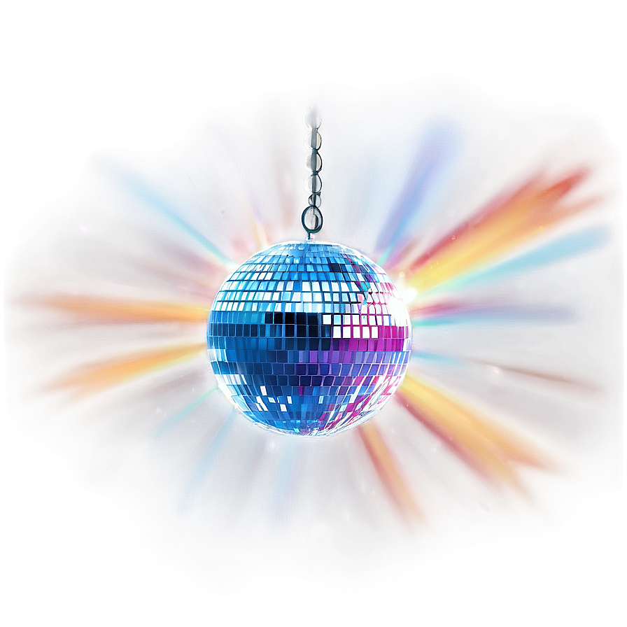 Vibrant Disco Ball Illustration PNG image