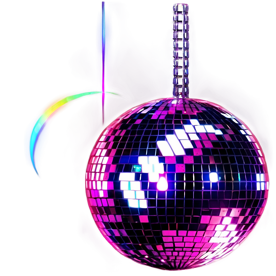 Vibrant Disco Ball Illustration PNG image