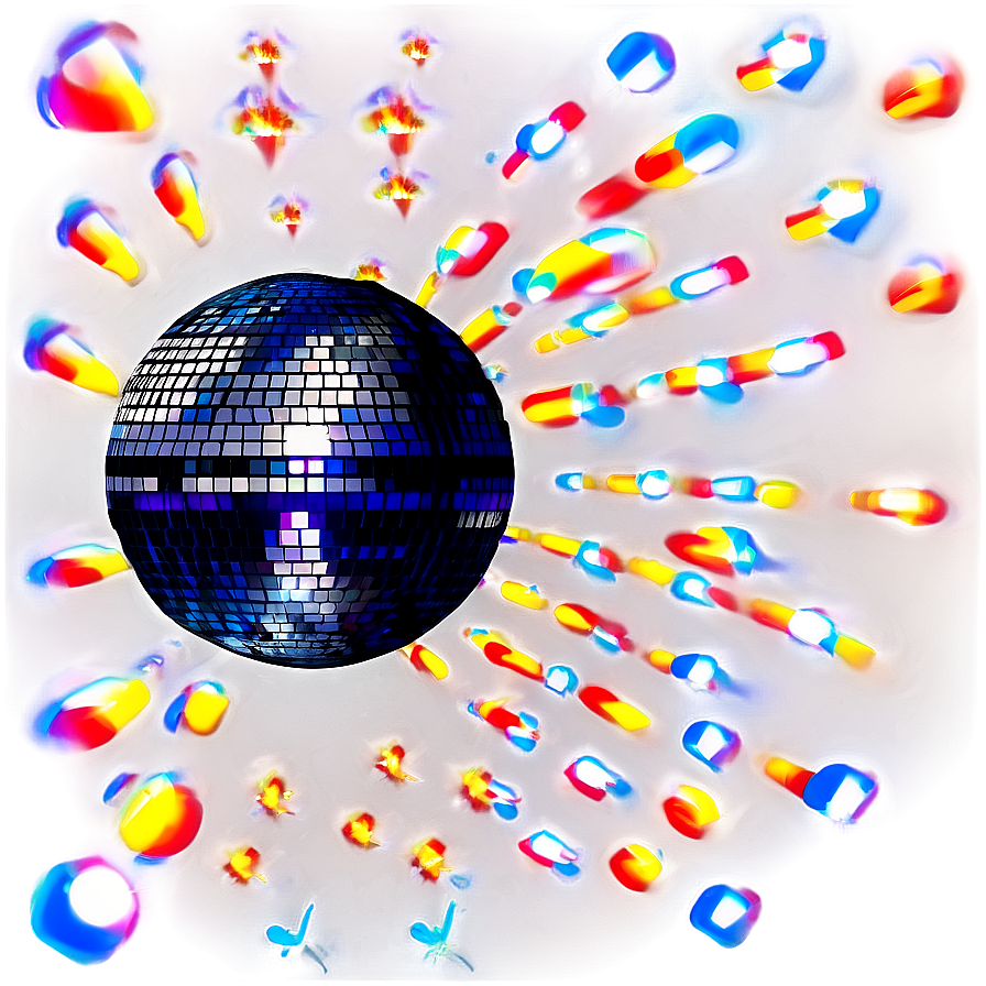 Vibrant Disco Ball Lights PNG image