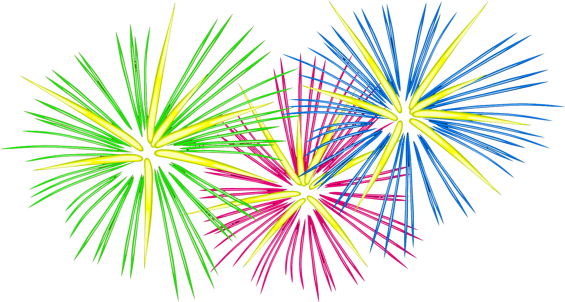 Vibrant Fireworks Display Clipart PNG image