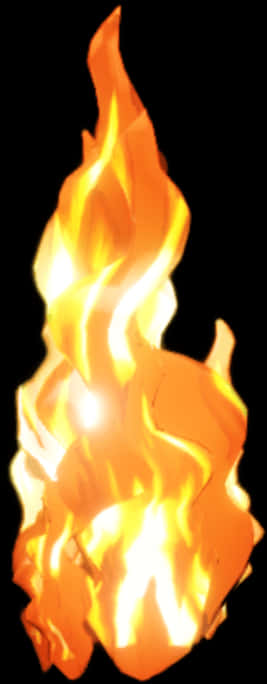 Vibrant Flame Isolatedon Black PNG image