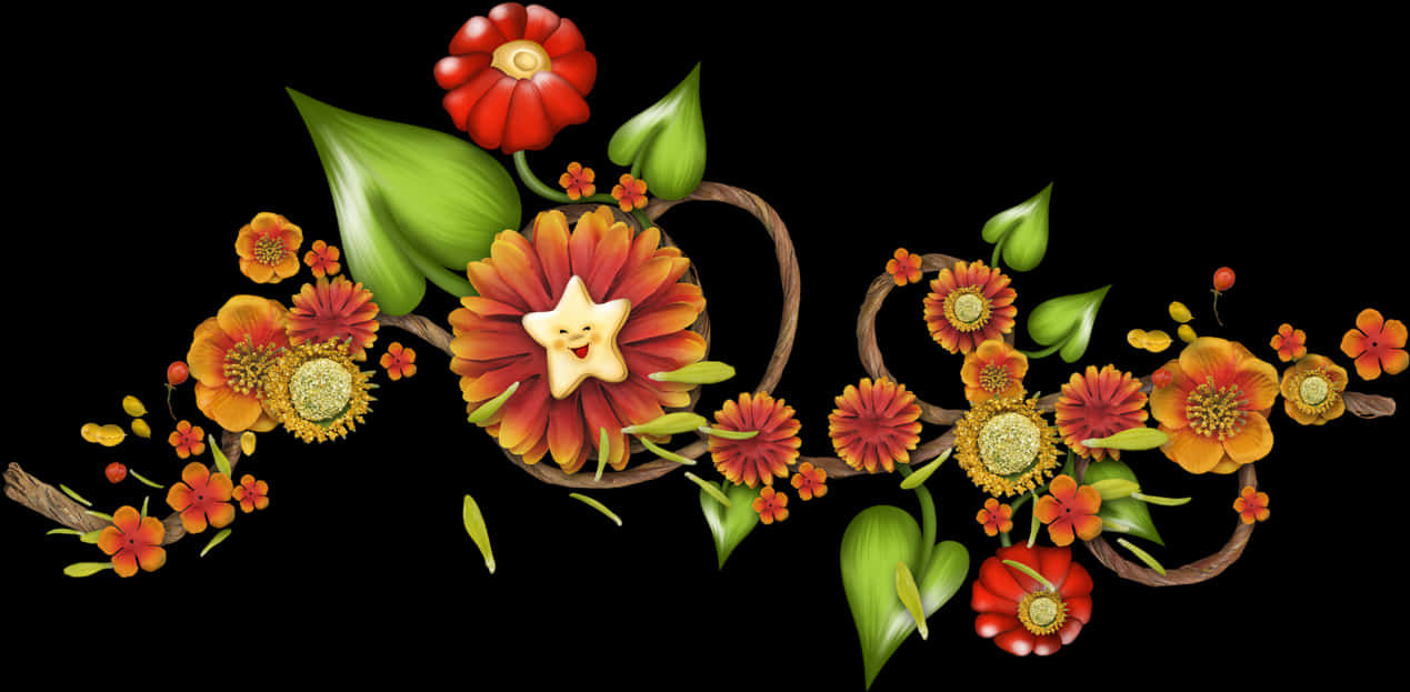 Vibrant_ Floral_ Arrangement_ Graphic PNG image