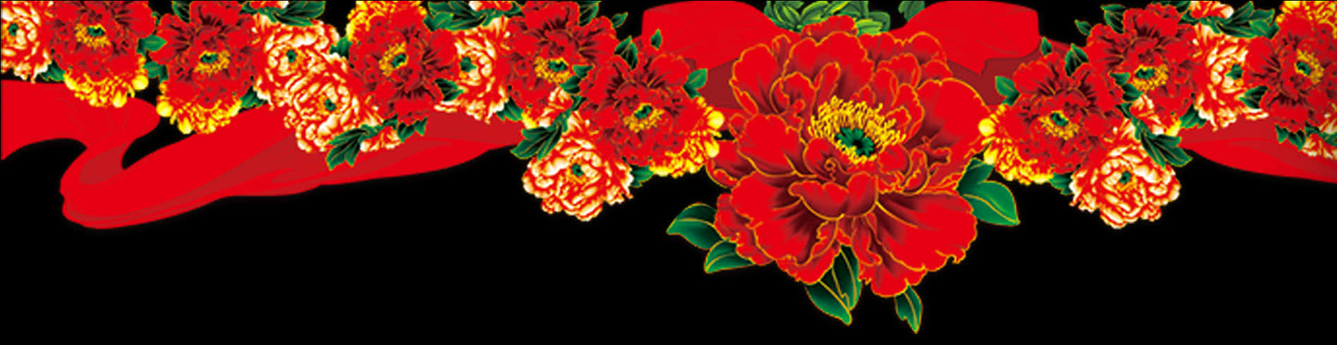 Vibrant Floral Banner Design PNG image