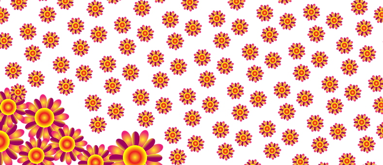 Vibrant Floral Pattern Banner PNG image