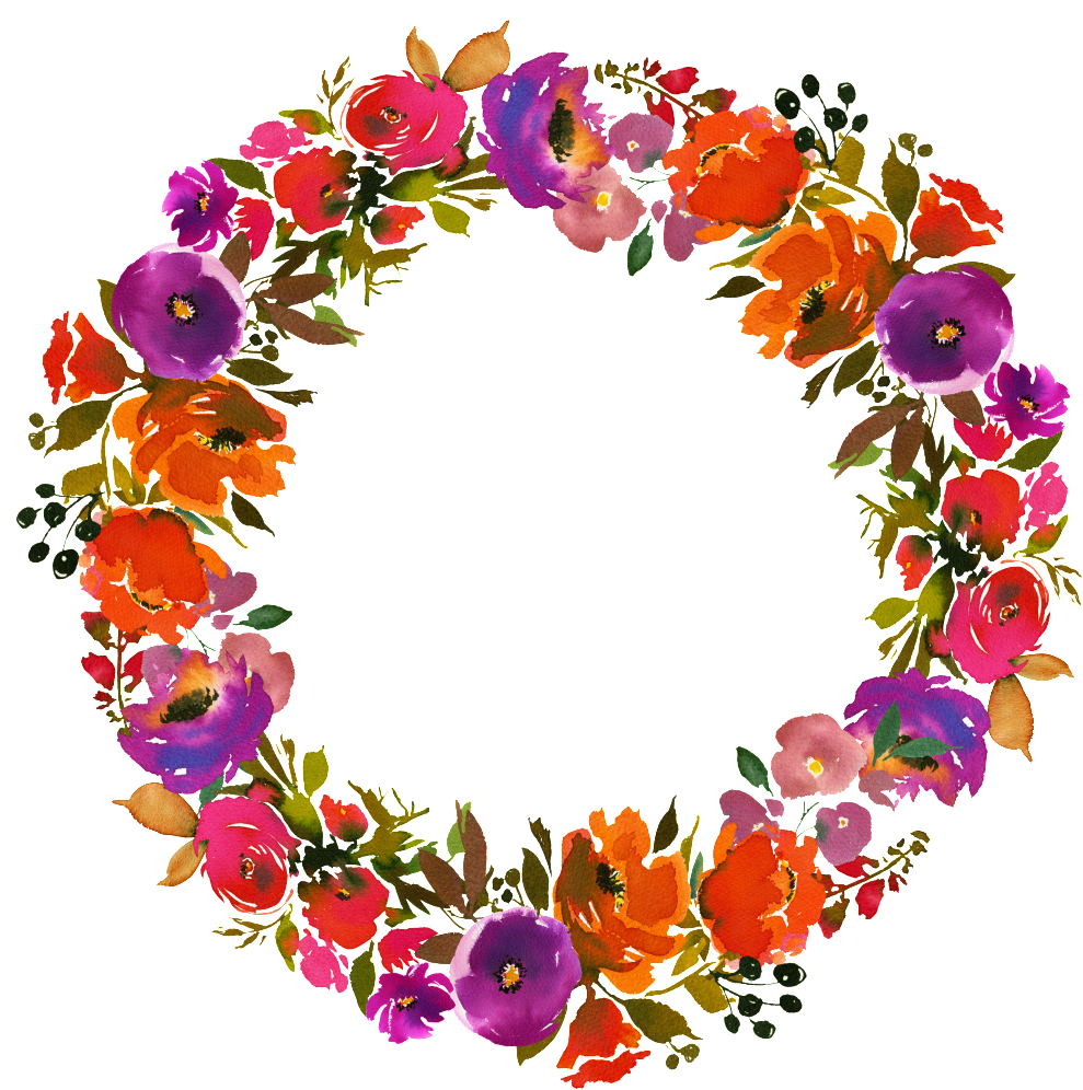 Vibrant_ Floral_ Wreath_ Transparent_ Background.png PNG image