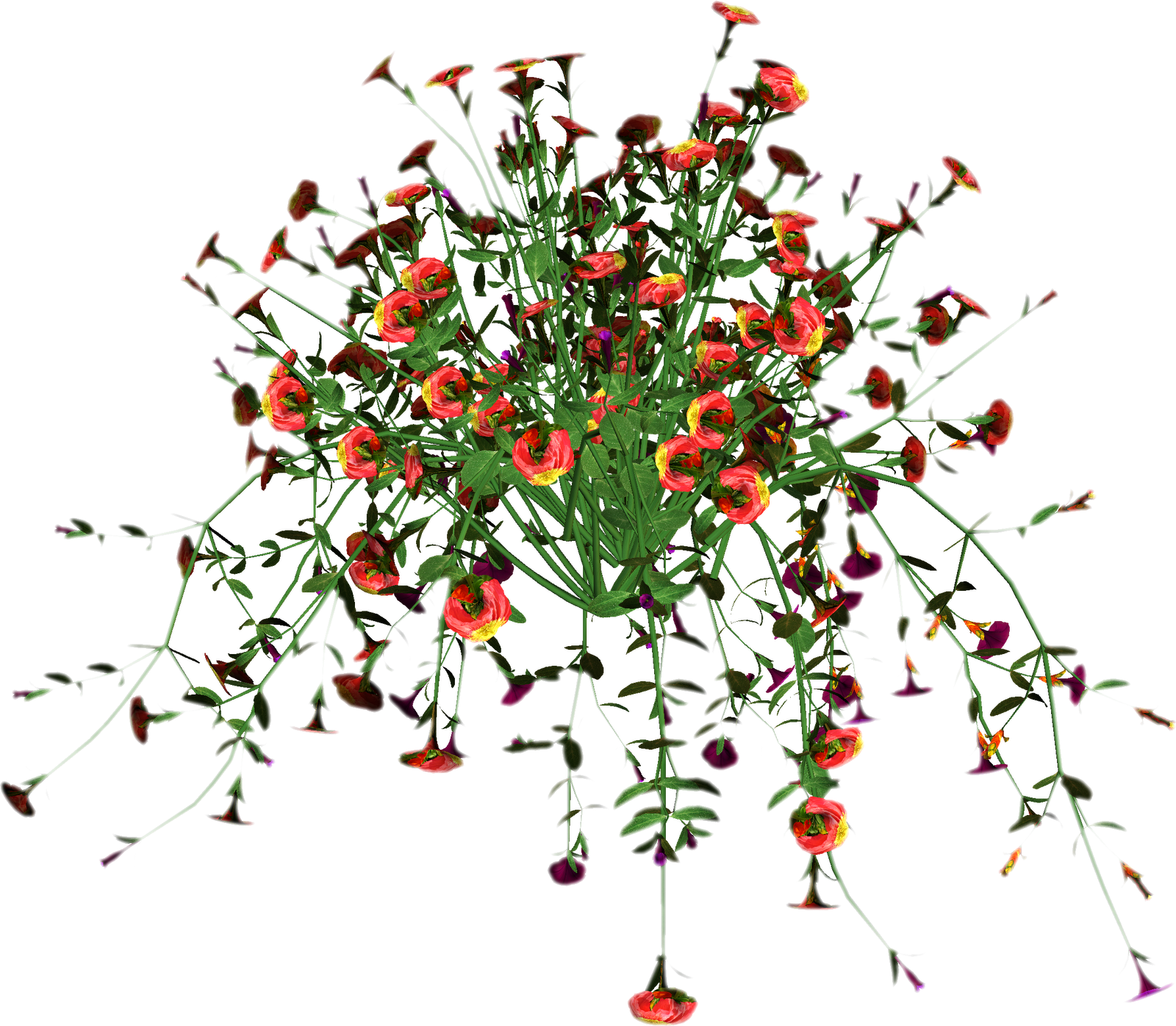 Vibrant Flower Bouquet3 D Render PNG image